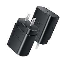 USB C Wall Charger, Excgood 25W Super Fast Charging Wall Charger Compatible for Galaxy S23 S24 Ultra S22 S21 FE S20 A53 A23 A54 Z Flip4 Fold4 3, Note, Pixel 6 Pro 7 and More Type C Devices (2Pack)