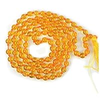 Geode Presents Certified Natural Citrine Mala Semi Precious Crystal Stone 6 Mm 108 Beads Jap Mala/Necklace for Reiki Stones (Color : Yellow) #Aport-556