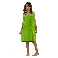 Terry Girls Wrap Beach and Swimming Pool Cover Up Spa Towel, Apple Green, Small