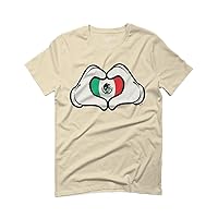 Cartoon Glove Heart Love Hecho en Mexico Mexican Flag escucudo Mexicano for Men T Shirt