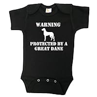 Dog Themed Baby Outfit/Warning Protected By Great Dane/Unisex Newborn Outfit