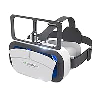 VR Headset Compatible with iPhone & Android Phone Within 4.7-7.2inch Display Screen- Universal Virtual Reality Goggles- Soft & Comfortable Updated 3D Glasses (G12-White)