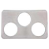 Winco Adaptor Plate with Three 6-3/8-Inch Holes, Medium, Stainless Steel