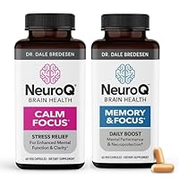 NeuroQ Memory & Focus with Stress Relief - Boosts Cognitive Performance - Neuroprotective Formula by Dr. Dale Bredesen - Gotu Kola Ginkgo Phosphatidylserine Coffee Fruit & Propolis