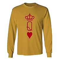 Queen King Couple Couples Gift her his mr ms Matching Valentines Wedding Long Sleeve Men's