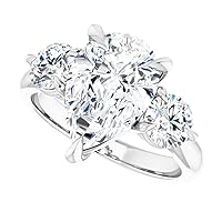 10K Solid White Gold Handmade Engagement Ring 3 CT Pear Cut Moissanite Diamond Solitaire Wedding/Bridal Rings for Womens/Her Proposes Ring