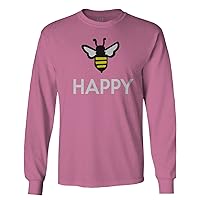 Funny Hilarious Graphic bee be Happy Long Sleeve Men's
