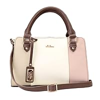 Cleria CL-22883 Women's Shoulder Bag, Tricolor 2-Way Handbag, Riberte Series