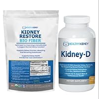 Kidney Restore Bio Fiber and Kidney Cleanse Kidney-D Supplement Vitamin D Bundle