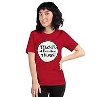 Teacher of Preschool Things, National Reading Month T-Shirt, Funny Teacher Educator Shirt Red