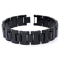 Black Tungsten Carbide 16MM Men's Link Bracelet (Length 7