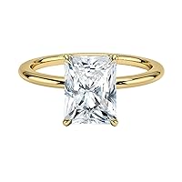 1ct/2ct/3ct Radiant Cut Moissanite Engagement Ring for Women Solitaire Engagement Ring,D Color VVS1 Clarity Brilliant Radiant Cut Solitaire Ring 10K/14K/18K White Gold Yellow Gold Rose Gold Moissanite Promise Wedding Ring for Her