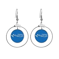 Blue Dancg Music 5-le Staff Earrings Dangle Hoop Jewelry Drop Circle