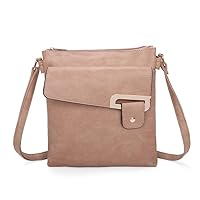 Ladies Lightweight PU Leather Double Compartments Shoulder Handbag Crossbody Bag for Women
