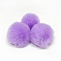 20pcs Mixed Color Faux Rabbit Fur Pompom Artificial Fur Balls for Keychains Hats Scarves Gloves Knitting Accessories ( Color : Purple , Size : 4cm )