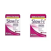 Slow Fe 45mg Iron Supplement for Iron Deficiency, Slow Release, High Potency & 45mg Iron Supplement for Iron Deficiency, Slow Release, High Potency, Easy to Swallow Tablets - 30 Count