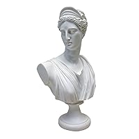 Design Toscano PD72519 Diana of Versailles Bonded Marble Resin Sculptural Bust, White
