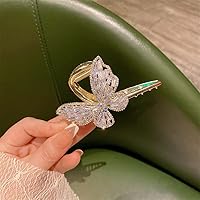 Butterfly Claw Clamp Large Shark Clip Tassel Design Crystal Rhinestone Wedding Jewelry Headwear Ponytailtail Clip 01