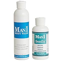 Man1 Senfla & Body Wash Bundle - Gift For His Anniversary, His Birthday, Down There Health Care, Includes Two Full Size Intimate Care Products