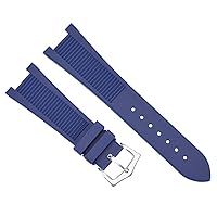 Ewatchparts 25 x 18 RUBBER WATCH STRAP BAND FOR PATEK PHILLIPE NAUTILUS 5712G/R/A,5980R BLUE