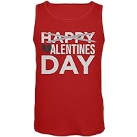 No Happy Valentines Day Red Mens Tank Top - Large