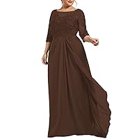 Mother of The Bride Dresses Plus Size Lace Wedding Guest Dresses for Women Ruffles 3/4 Sleeves Mother of The Groom Dresses