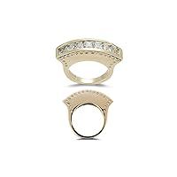 0.40 Ct Diamond & 1.74 Cts Aquamarine Designer Ring in 14K Yellow Gold
