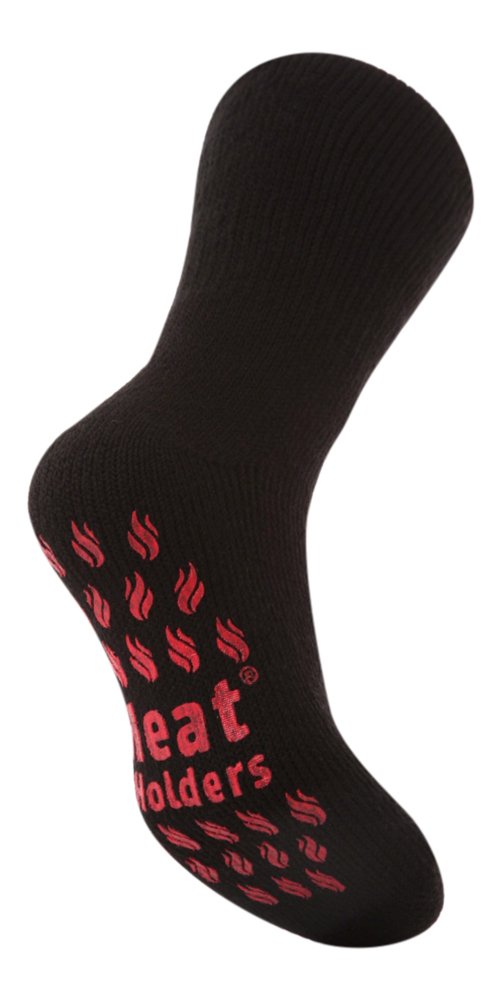 Heat Holders - Mens Thick 2.3 TOG Non Skid Thermal Slipper Socks with Grippers