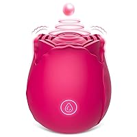 Rose Toys Clitoral Vibrator for Women, Vlatne Sex Stimulator with 7 Mind-Blowing Tapping Modes, Nipple Teasing Clitoris Masturbating Things for Sexual Pleasure, Vibrating Adult Sex Toy Red