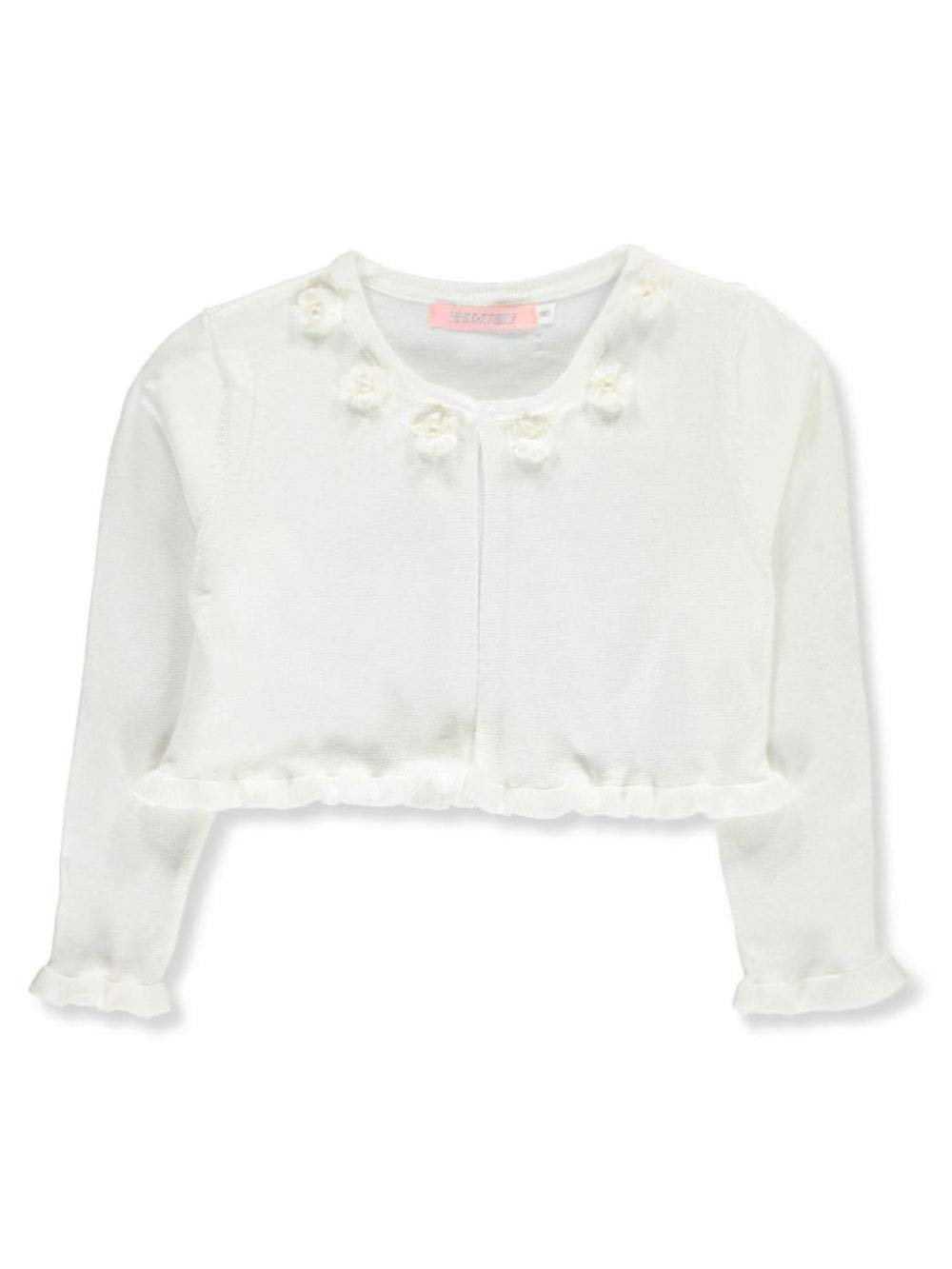 Pink Butterfly Girls' Flower and Pearl Knit Shrug