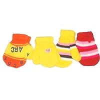 Set of Four Pairs Stretch Magic Mittens for Infants Toddlers Ages 6-24 Months