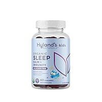 Hyland's Naturals Kids - Melatonin Free Organic Sleep Aid Gummies with Calm & Immune Support - with Chamomile, Elderberry & Passion Flower, Helps with Sleeplessness & Restlessness, 60 Vegan Gummies