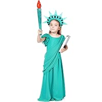 Halloween Costumes,Children American Statue Of Liberty Cosplay Costumes,Party Ancient Greek Girl Performance Dresses.