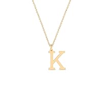 GELIN Letter Necklace in 14K Solid Gold | 14k Gold Small Initial Necklace for Women | Alphabet Jewelry, A-Z All Letters, 18