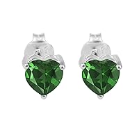 Multi Choice Your Gemstone 925 Sterling Silver 0.50 Ctw Heart Shaped Party Wear Stud Earring