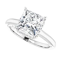 Elegant Hidden Halo Engagement Ring, Princess Cut 2.50CT, Colorless Moissanite Ring, 925 Sterling Silver Ring, Promise Ring, Wedding Ring, Perfact for Gift Or As You Want