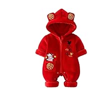 Baby's Cartoon Chinese Style Children's Pumpsuit Baby's Hayi Climbing Clothes New Year Red Christmas 1 Year Old