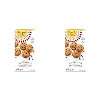 Simple Mills Almond Flour Crunchy Cookies, Chocolate Chip - Gluten Free, Vegan, Healthy Snacks, Made with Organic Coconut Oil, 5.5 Ounce (Pack of 2)