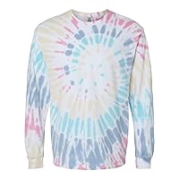 Adult Multi-Color Spiral Tie-Dyed Long Sleeve T-Shirt