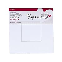 Square Aperture Cards/Envelopes Tri Fold Window (10pk 300gsm) - White, One Size