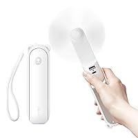 JISULIFE Handheld Fan with 4500 mAh Powerbank Max 46 Hours Runtime,Pocket Fan Portable Battery Operated or USB Powered Folding Personal Fan,3 Speeds,Gifts for Women Men Kids Gift for Festival-White