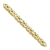 10k Gold 2mm Byzantine Chain Necklace Jewelry for Women - Length Options: 16 18 20 22 24 30
