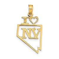 14k Gold Solid Nevada State Pendant Necklace Jewelry for Women