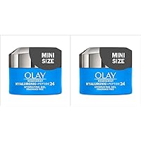Olay Regenerist Hyaluronic + Peptide 24 Gel Face Moisturizer, Fragrance-Free, All Skin Types, Trial Size 0.5 oz (Pack of 2)