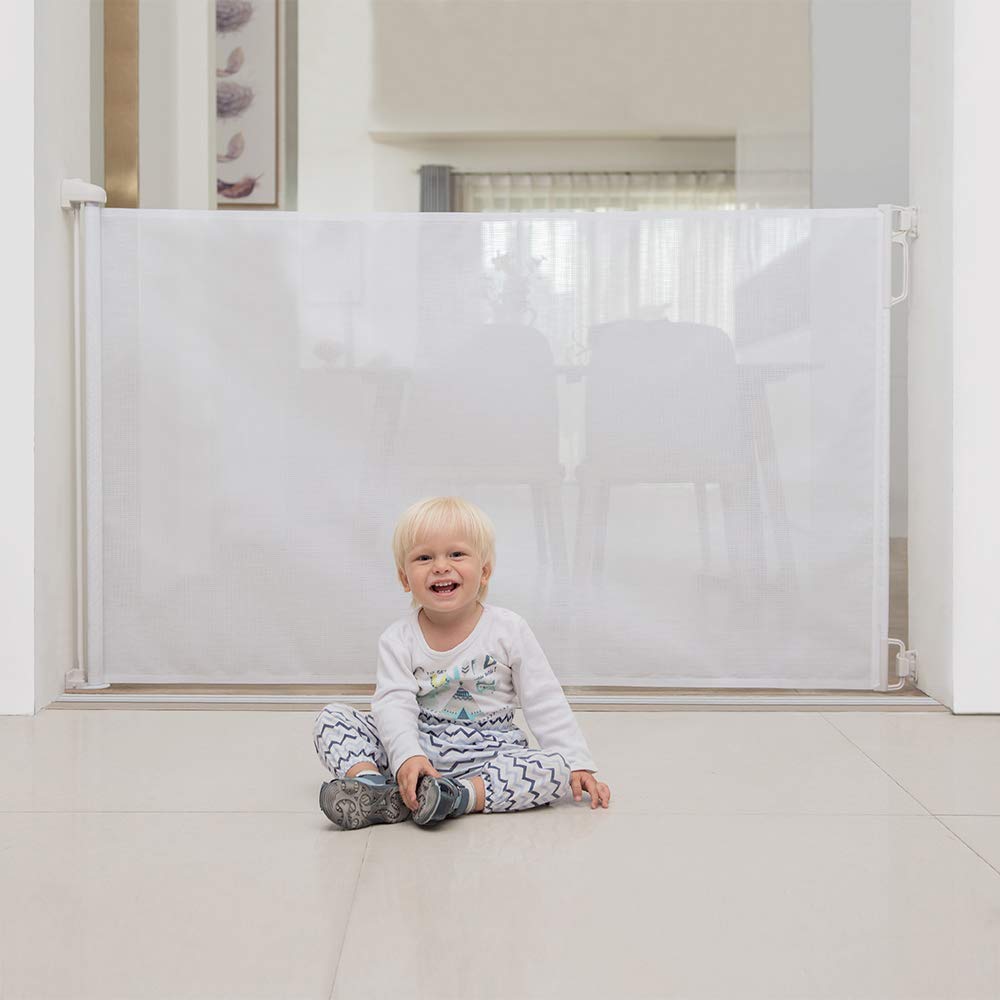 EasyBaby Extra Wide and Extra Tall Retractable Baby Gate Extends up to 71