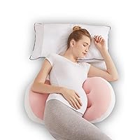 Soft Maternity Pillow | U-Shaped Design | Detachable Extension | Full Body Comfort & Pregnancy Relief(Pink)