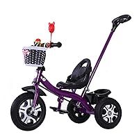 BicycleSong Radio Flyer Tricycle Baby Bike Light Child Stroller Children's Tricycle Seat Belt Double Brake with Bell Best Choice for Boy and Girl Gifts 3 Color Options (Color : Purple)