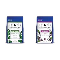 Dr Teal's Pure Epsom Salt Soak, Relax & Relief with Eucalyptus & Spearmint, 3lbs & Pure Epsom Salt Soak, Black Elderberry with Vitamin D, 3 lbs (Packaging May Vary)