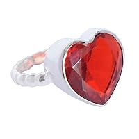 Red Quartz 925 Sterling Silver Heart Shape Valentine's Day Gift Statement Ring Jewellery For Women Girls