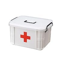 Medicine Box Storage Box Organizer 2 Layers with Compartments Family Emergency Kit Storage Case 9.25